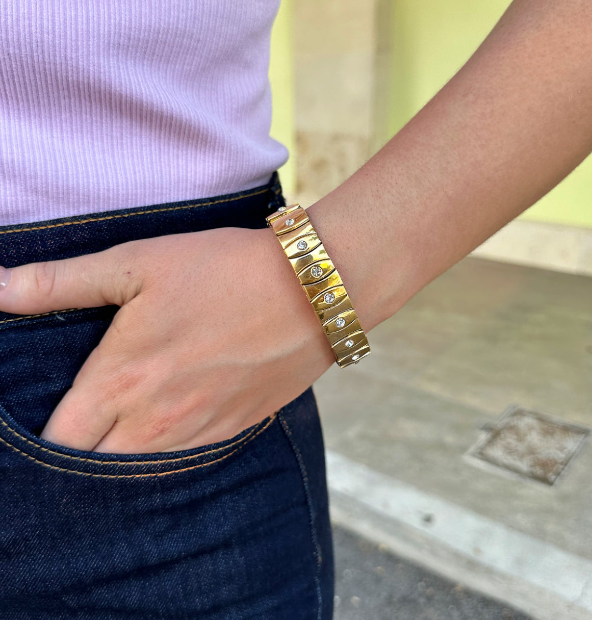 Pulsera elástica con Zirconia